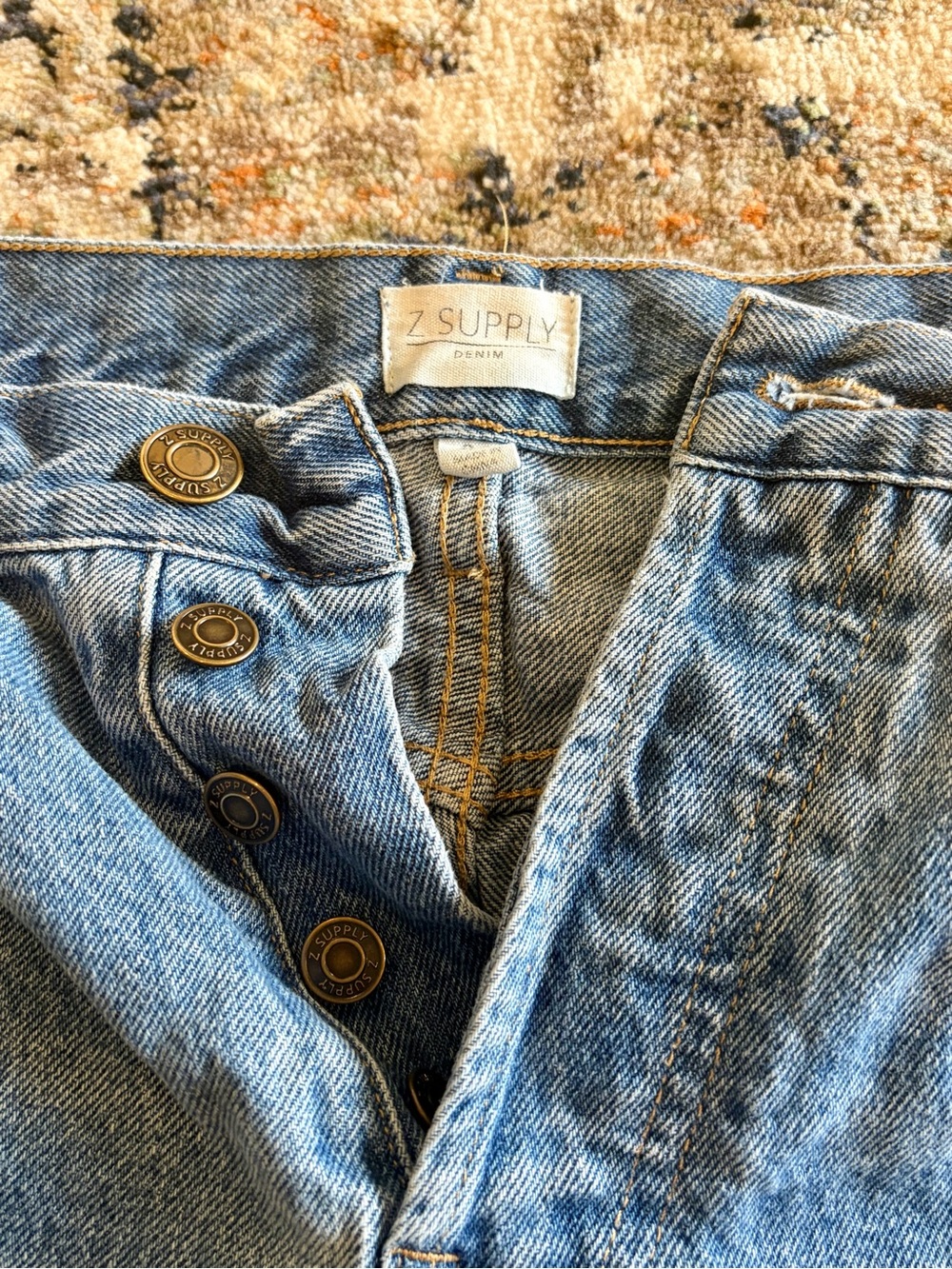 Z Supply High Rise Button-Fly Denim Jeans - Picture 2 of 8